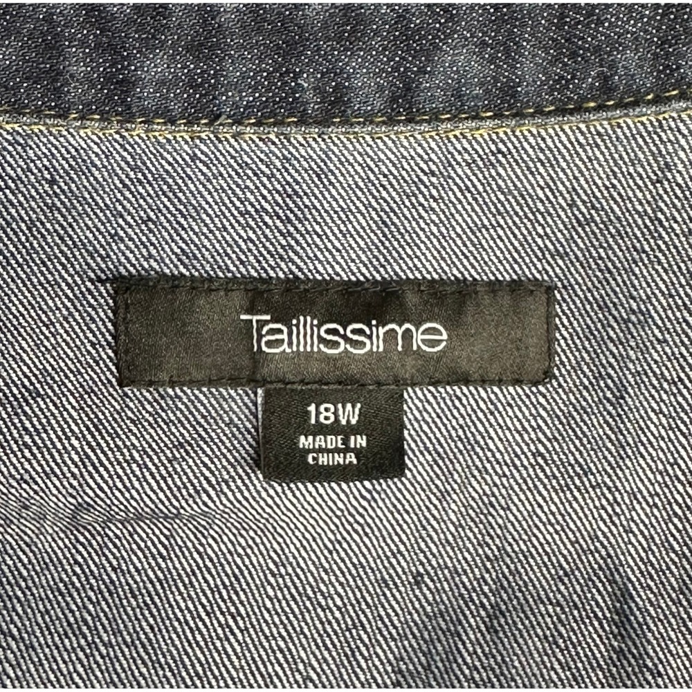 Tallissime Women's 1/2 Slv Blue Denim Midi Dress sz 18W (15653) - Picture 8 of 10